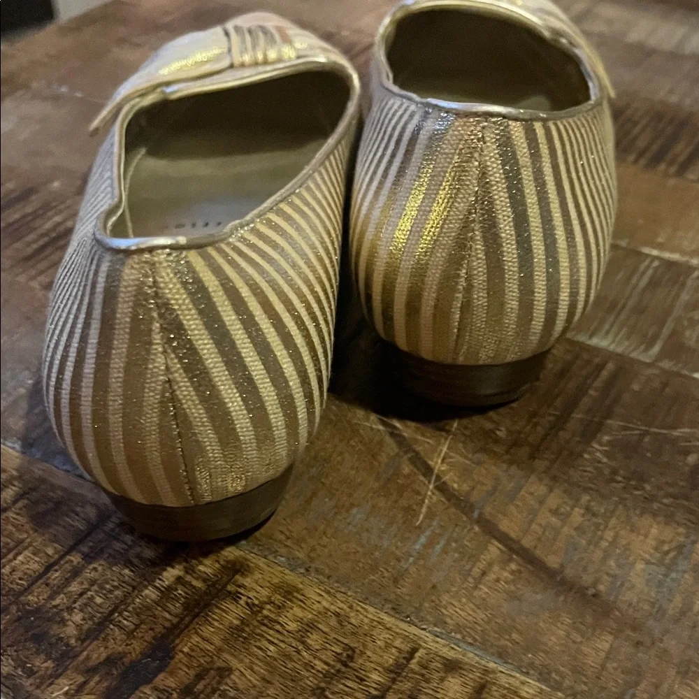 Anne Klein Metallic Striped Flats - Picture 4 of 6